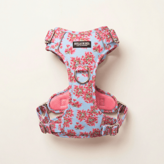 Arnés ajustable control Premium para perros "Buganvillas de Ibiza" - Huellas de Ibiza