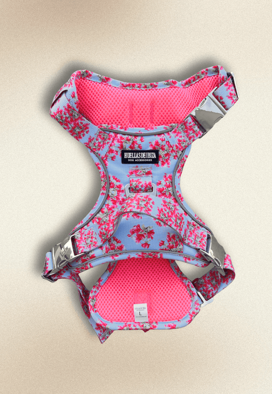 Arnés ajustable control Premuim para perros "Buganvillas de Ibiza" - Huellas de Ibiza