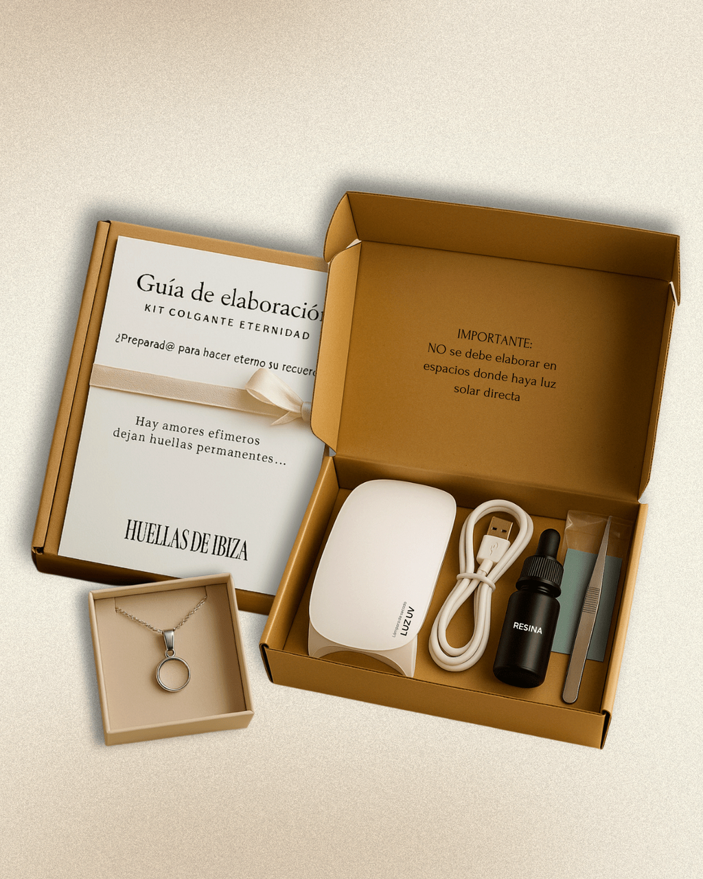 Colgante Eternidad™ - Kit para encapsular el recuerdo de tu perro - Huellas de Ibiza