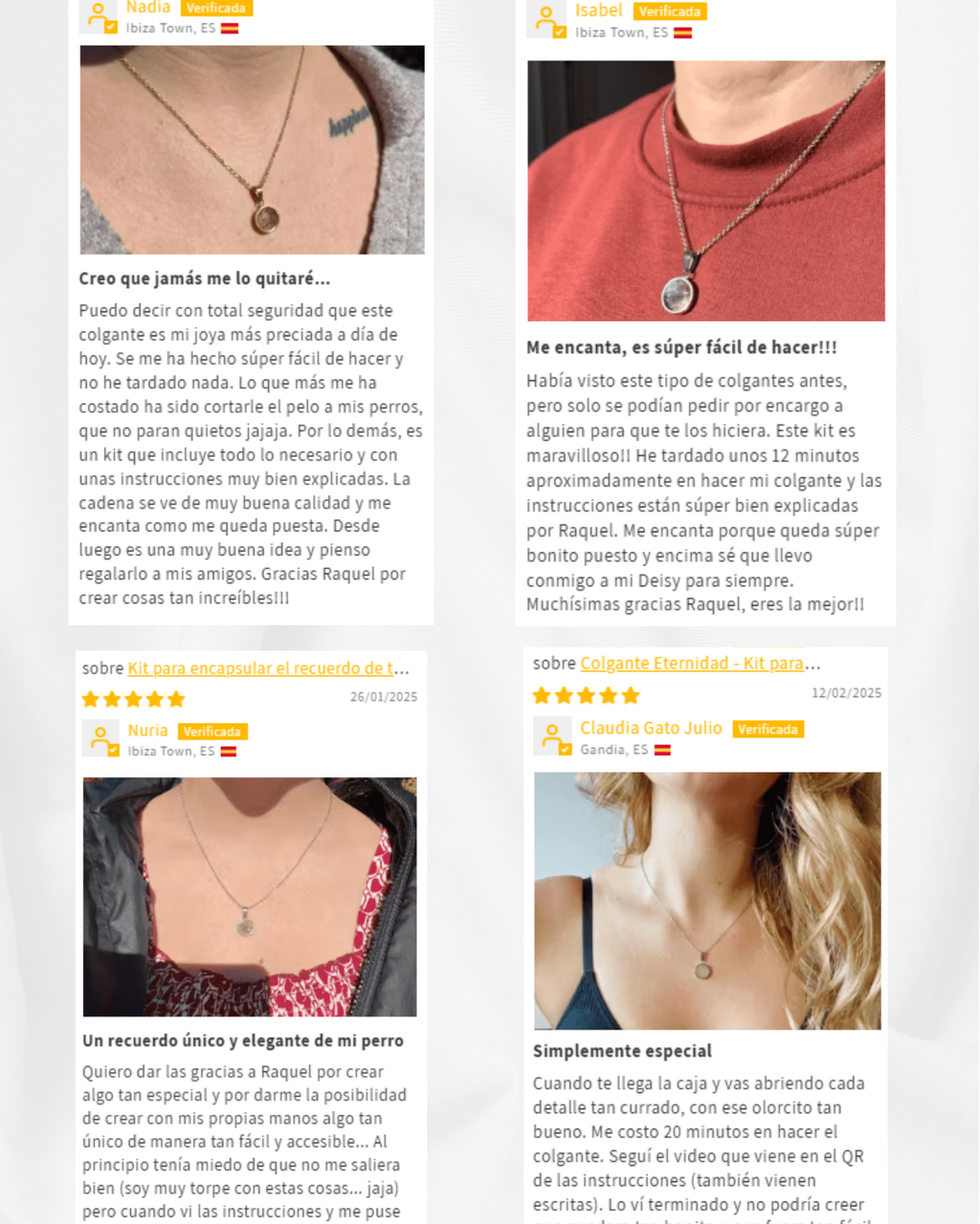 Colgante Eternidad™ - Kit para encapsular el recuerdo de tu mascota - Huellas de Ibiza