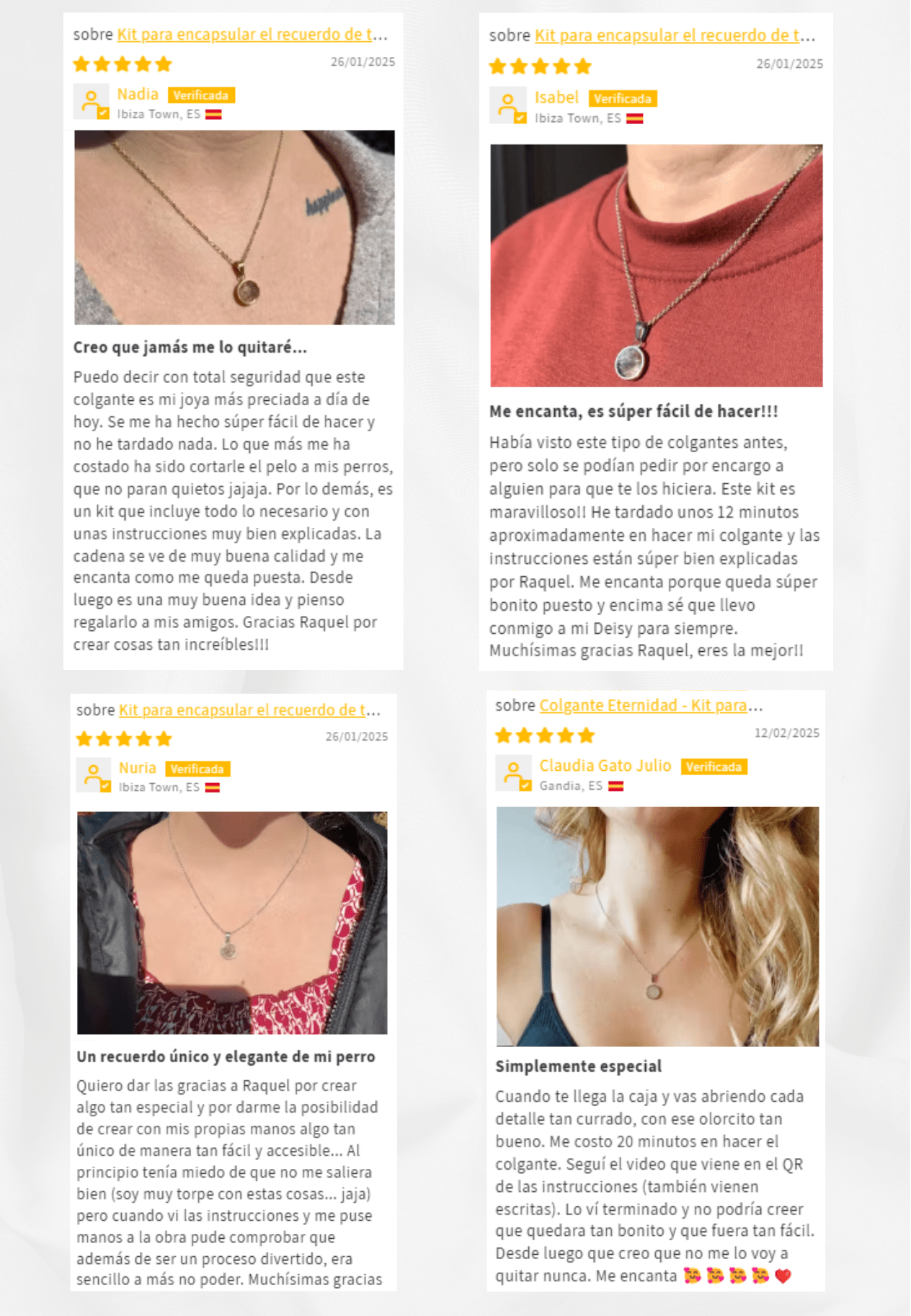 Colgante Eternidad™ - Kit para encapsular el recuerdo de tu perro - Huellas de Ibiza