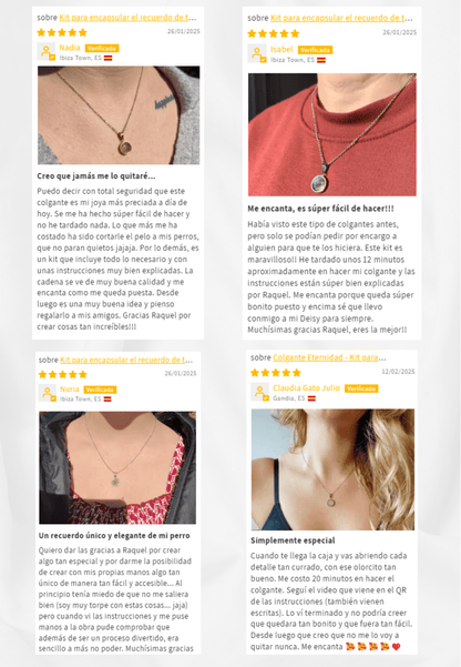 Colgante Eternidad™ - Kit para encapsular el recuerdo de tu perro - Huellas de Ibiza