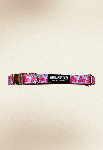 Collar ajustable para perros "Buganvillas de Ibiza" - Huellas de Ibiza