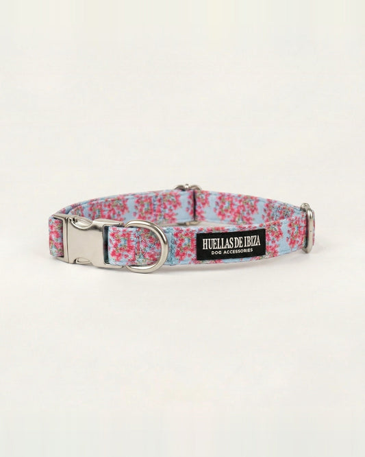 Collar ajustable Premium para perros "Buganvillas de Ibiza" - Huellas de Ibiza