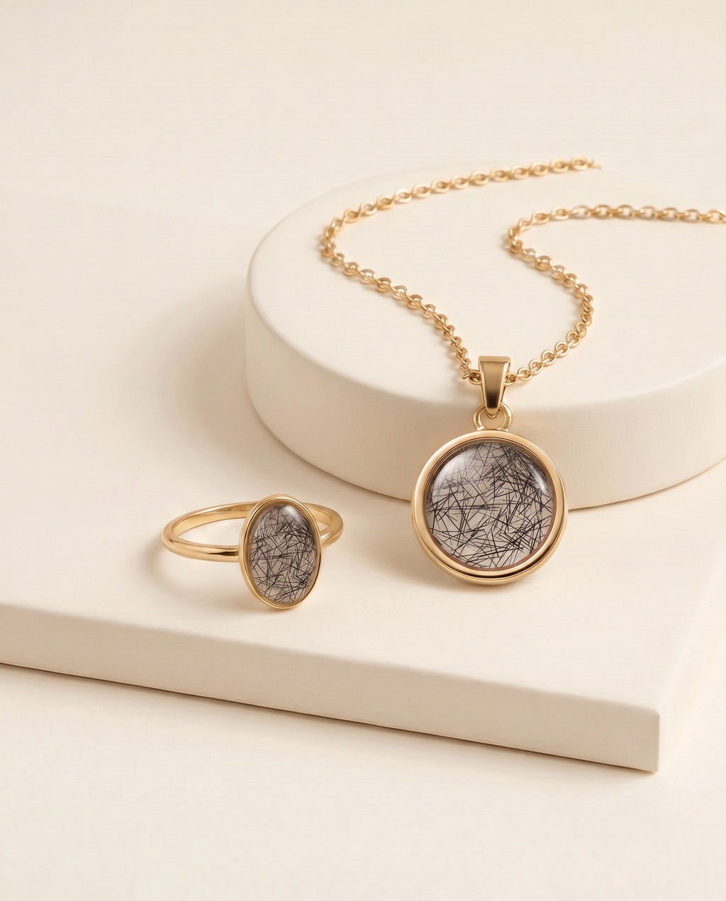 Kit Eternidad® - SET: Colgante Eternidad™ + Anillo Eternidad™ Ajustable - Huellas de Ibiza