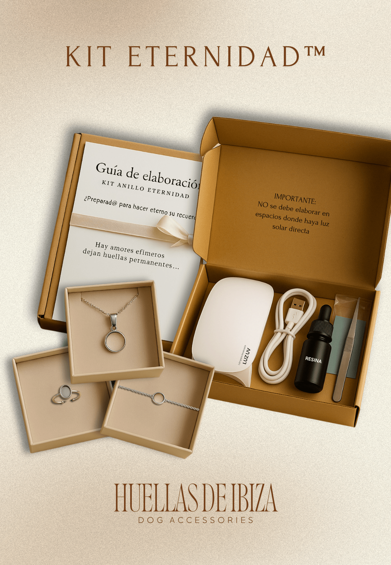 Kit Eternidad™ - SET: Colgante Eternidad™ + Anillo Eternidad™ + Pulsera Eternidad™ - Huellas de Ibiza