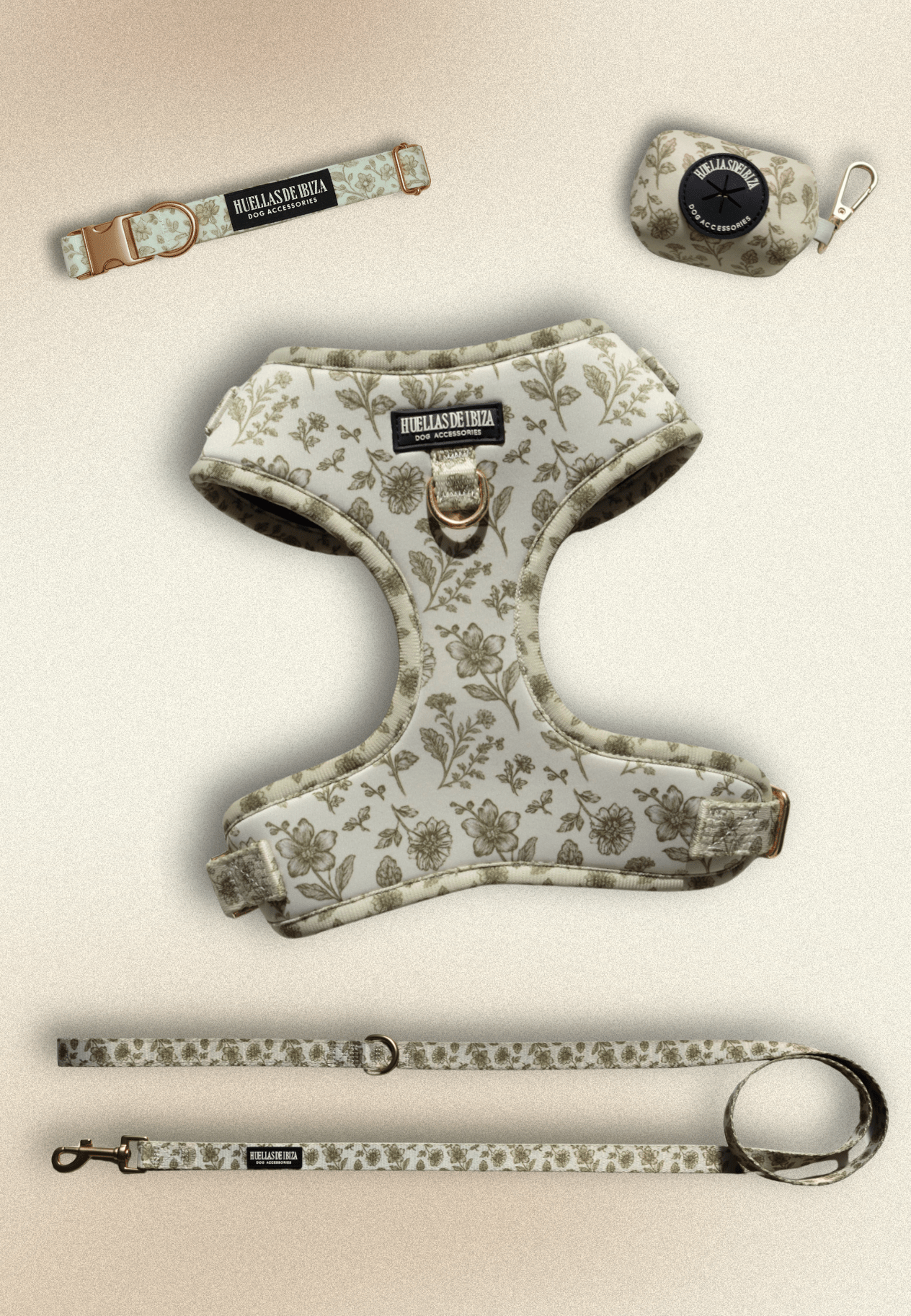 Pack Dogfluencer - Arnés ajustable "Boho Chic Ibiza" - Huellas de Ibiza