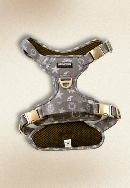 Pack Dogmodel - Arnés ajustable control Premium "Day&Night Ibiza" + Joya Identificativa - Huellas de Ibiza