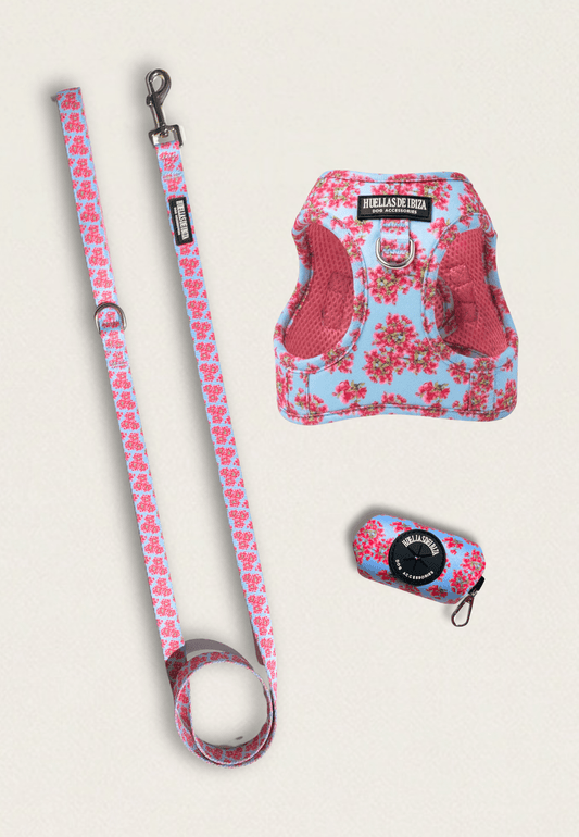 Pack Dogmodel - Arnés body Premium "Buganvillas de Ibiza" - Huellas de Ibiza