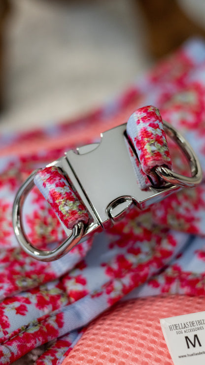 Pack Dogmodel - Arnés body Premium "Buganvillas de Ibiza" + Joya Identificativa - Huellas de Ibiza