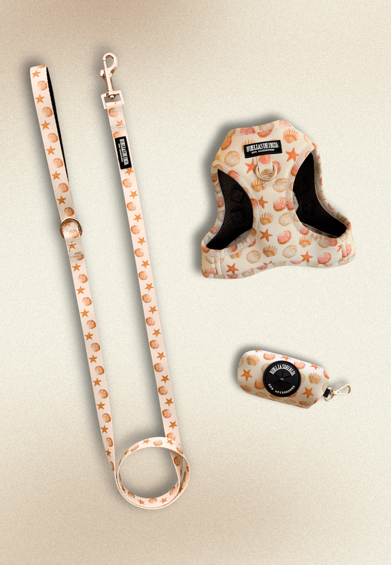 Pack Dogmodel - Arnés body Premuim "Arena y Sal" - Huellas de Ibiza