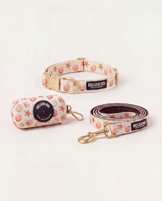 Set de paseo "Arena y Sal" - Collar ajustable premium - Huellas de Ibiza