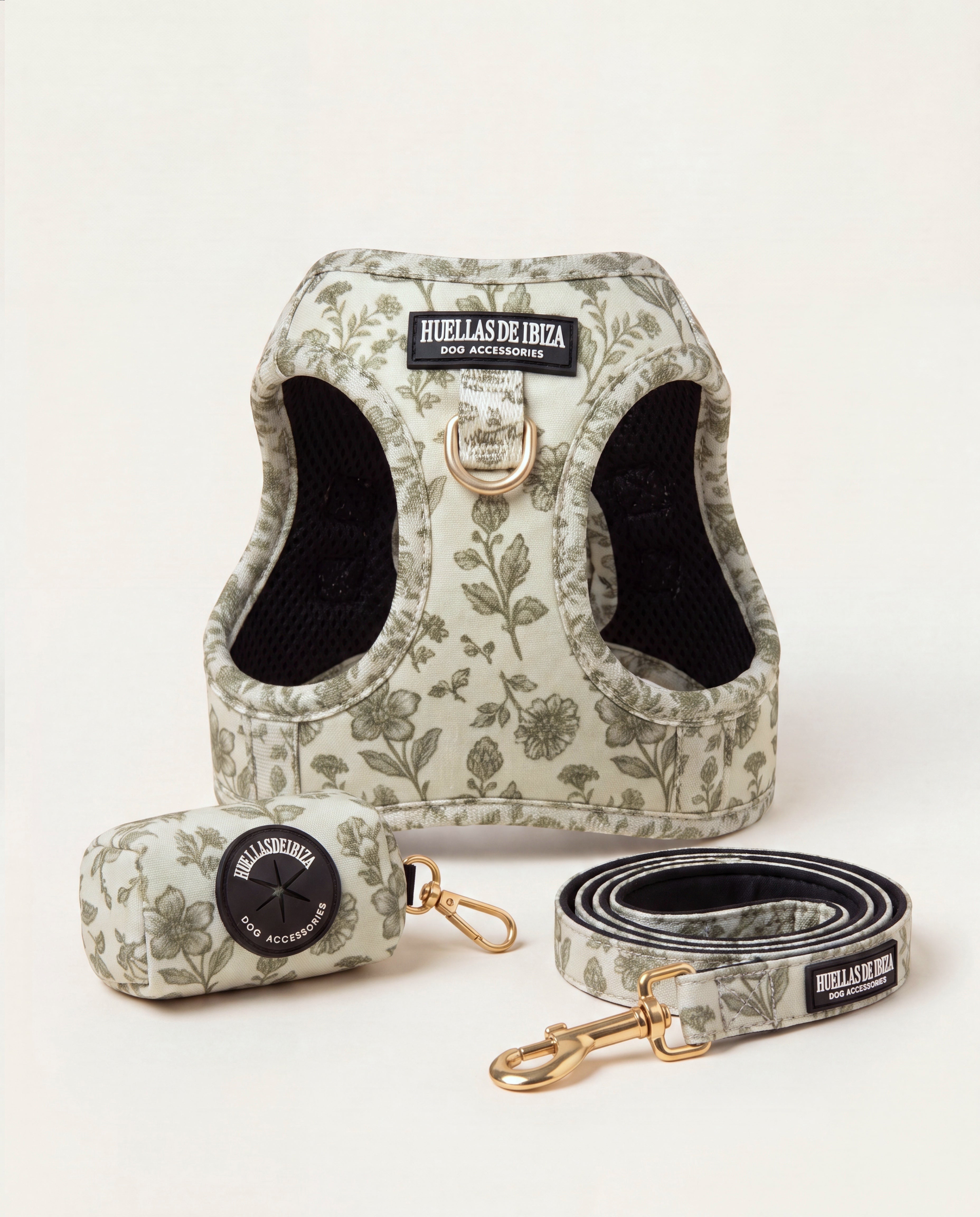 Set de paseo "Boho Chic Ibiza" - Arnés body premium - Huellas de Ibiza