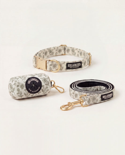 Set de paseo "Boho Chic Ibiza" - Collar ajustable premium - Huellas de Ibiza