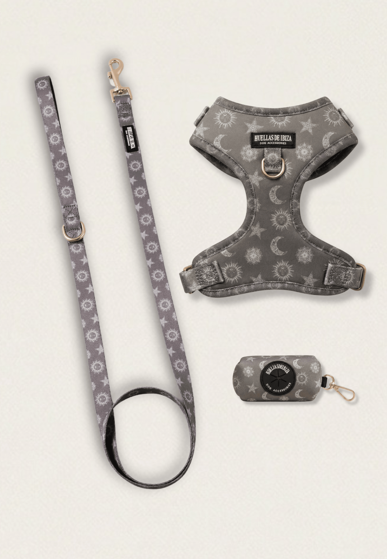 Set de paseo "Day&Night Ibiza" - Arnés ajustable premium - Huellas de Ibiza