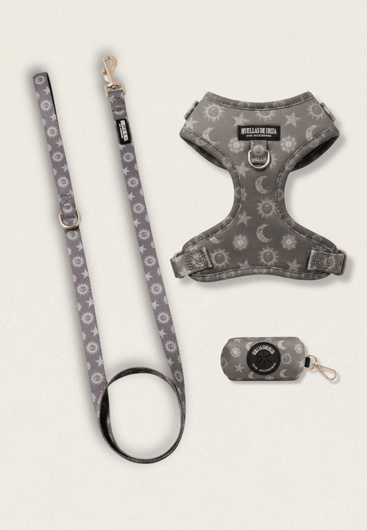 Set de paseo "Day&Night Ibiza" - Arnés ajustable premium - Huellas de Ibiza