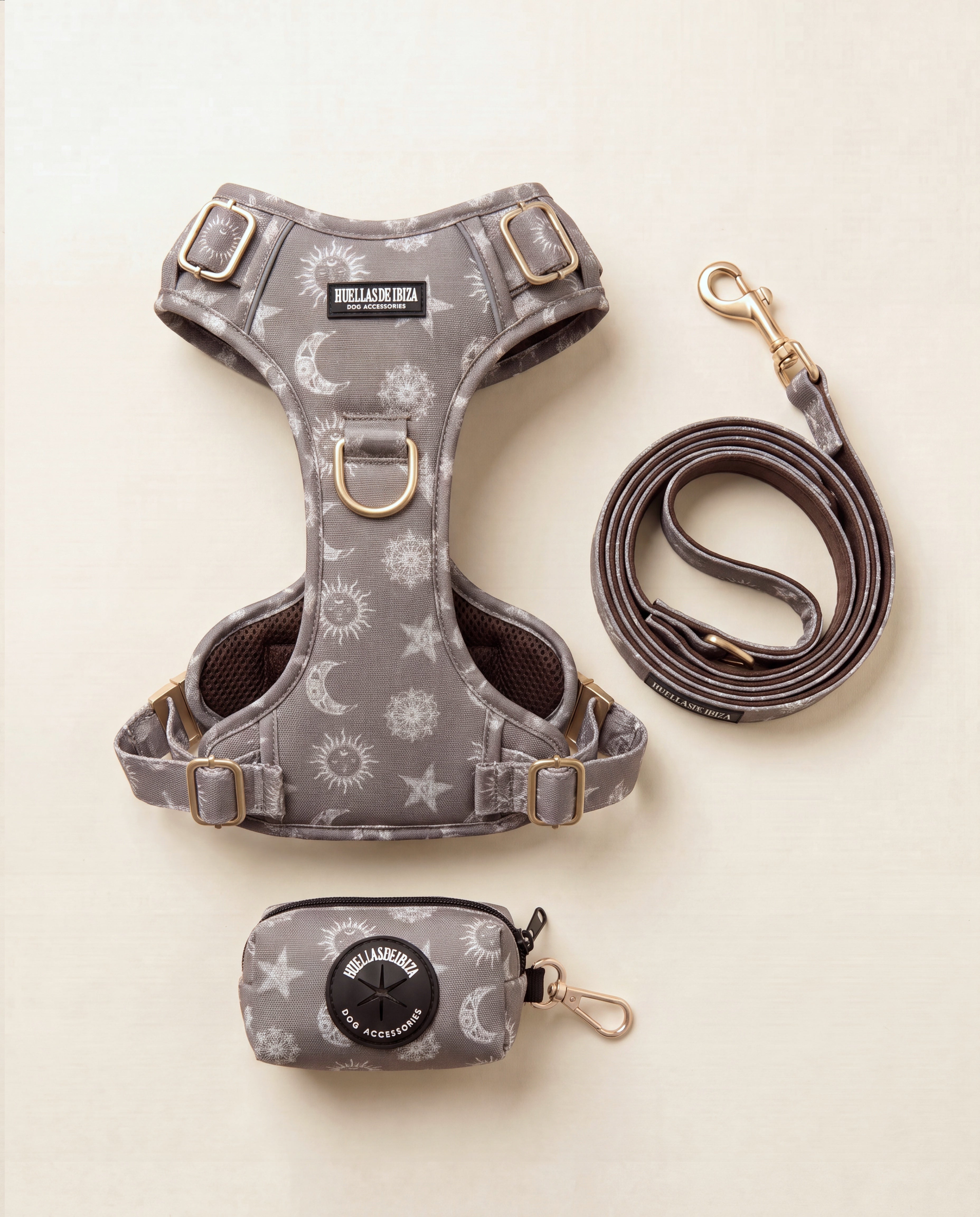 Set de paseo "Day&Night Ibiza" - Arnés control premium - Huellas de Ibiza