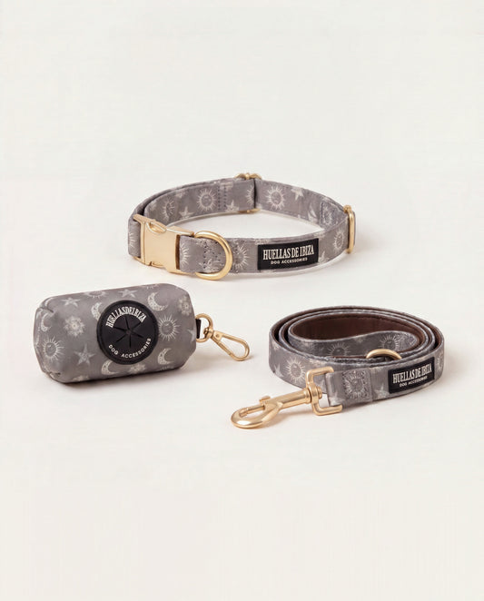 Set de paseo "Day&Night Ibiza" - Collar ajustable premium - Huellas de Ibiza