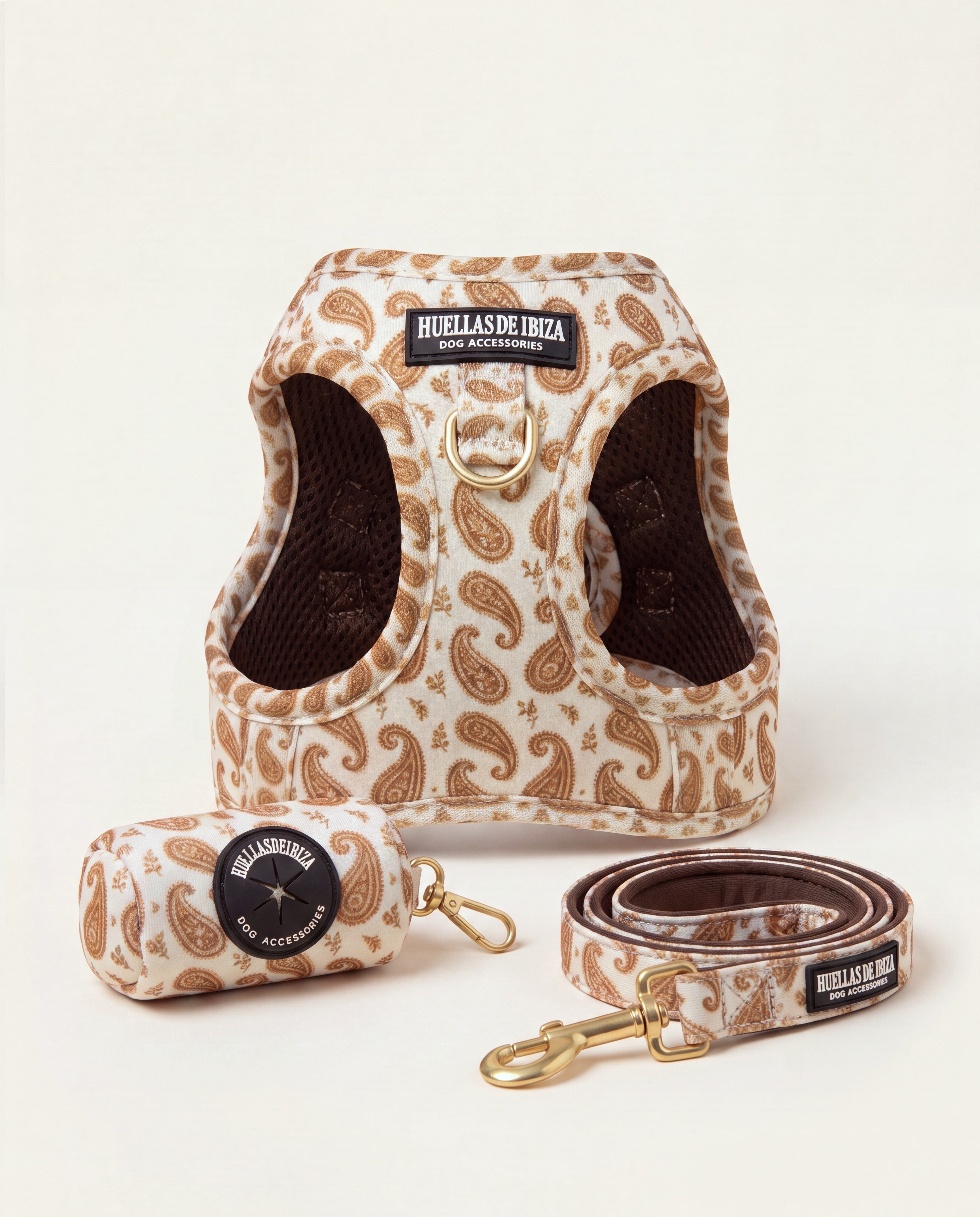 Set de paseo "Espíritu Ibicenco" - Arnés body premium - Huellas de Ibiza