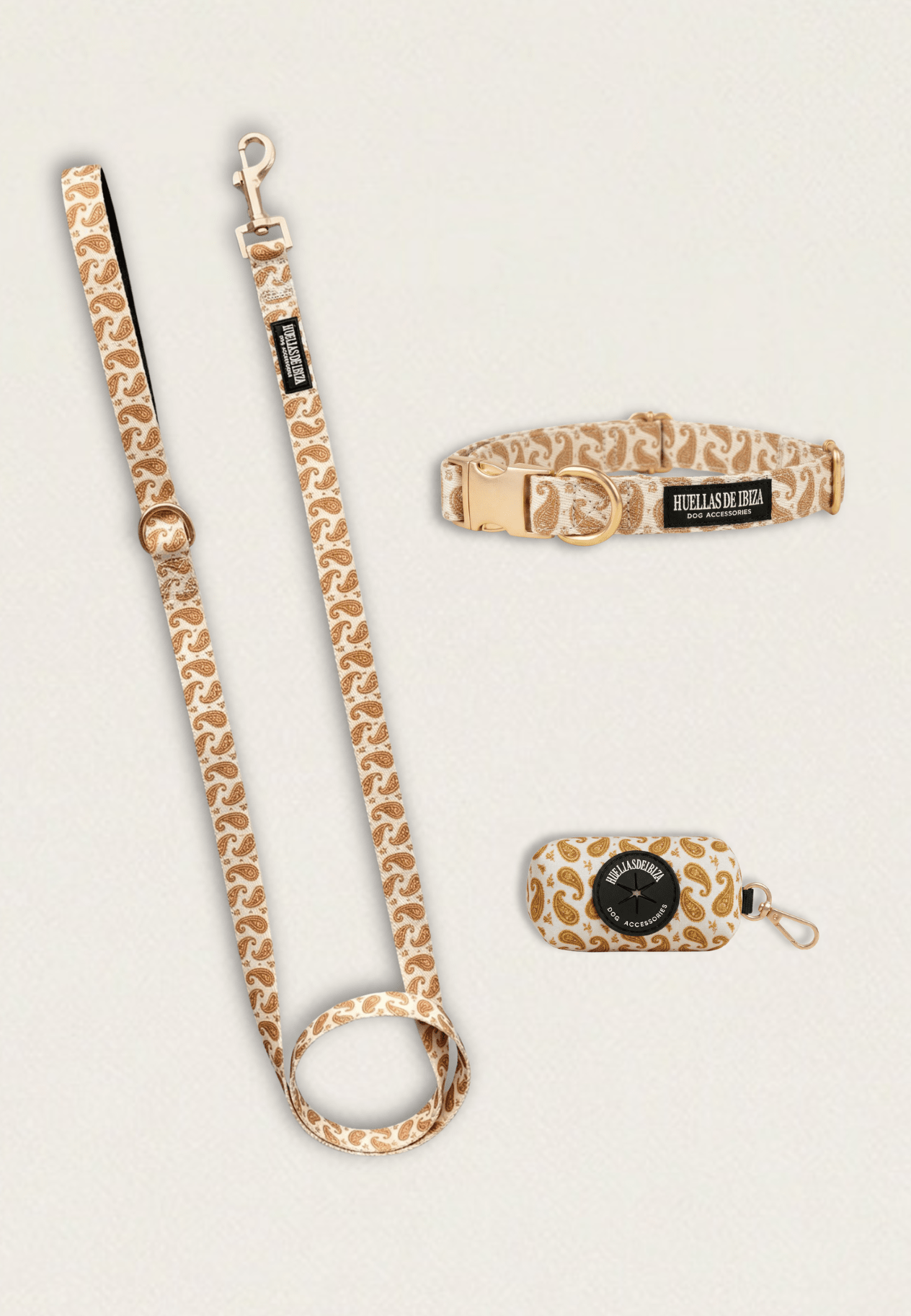 Set de paseo "Espíritu Ibicenco" - Collar ajustable premium - Huellas de Ibiza