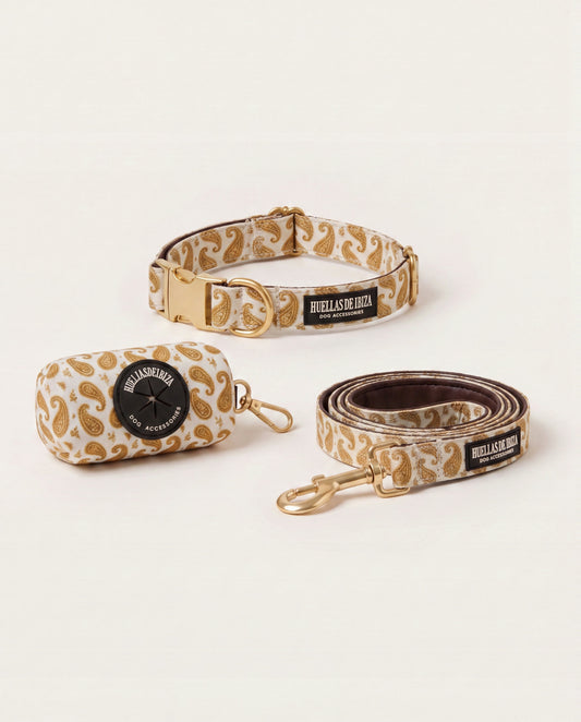 Set de paseo "Espíritu Ibicenco" - Collar ajustable premium - Huellas de Ibiza
